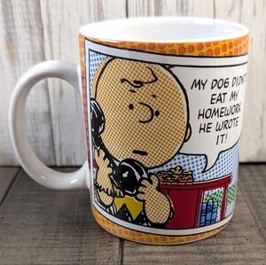 Pointillism Art Gibson Charlie Brown Peanuts 'Dog Didn't Eat My Homework' Mug